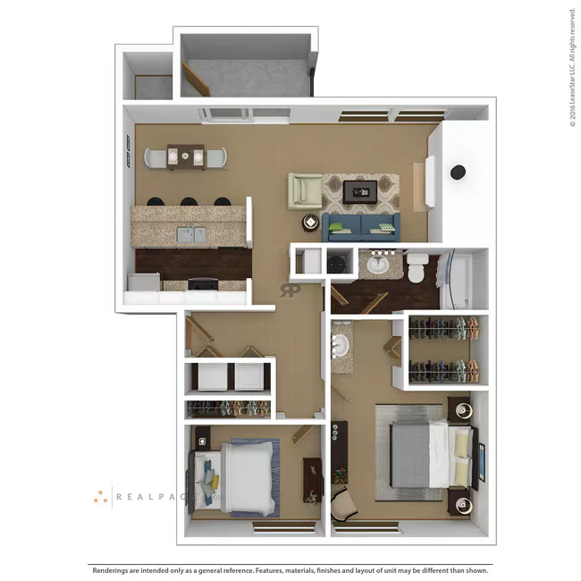 Two Bedroom One Bath D103 floor plan